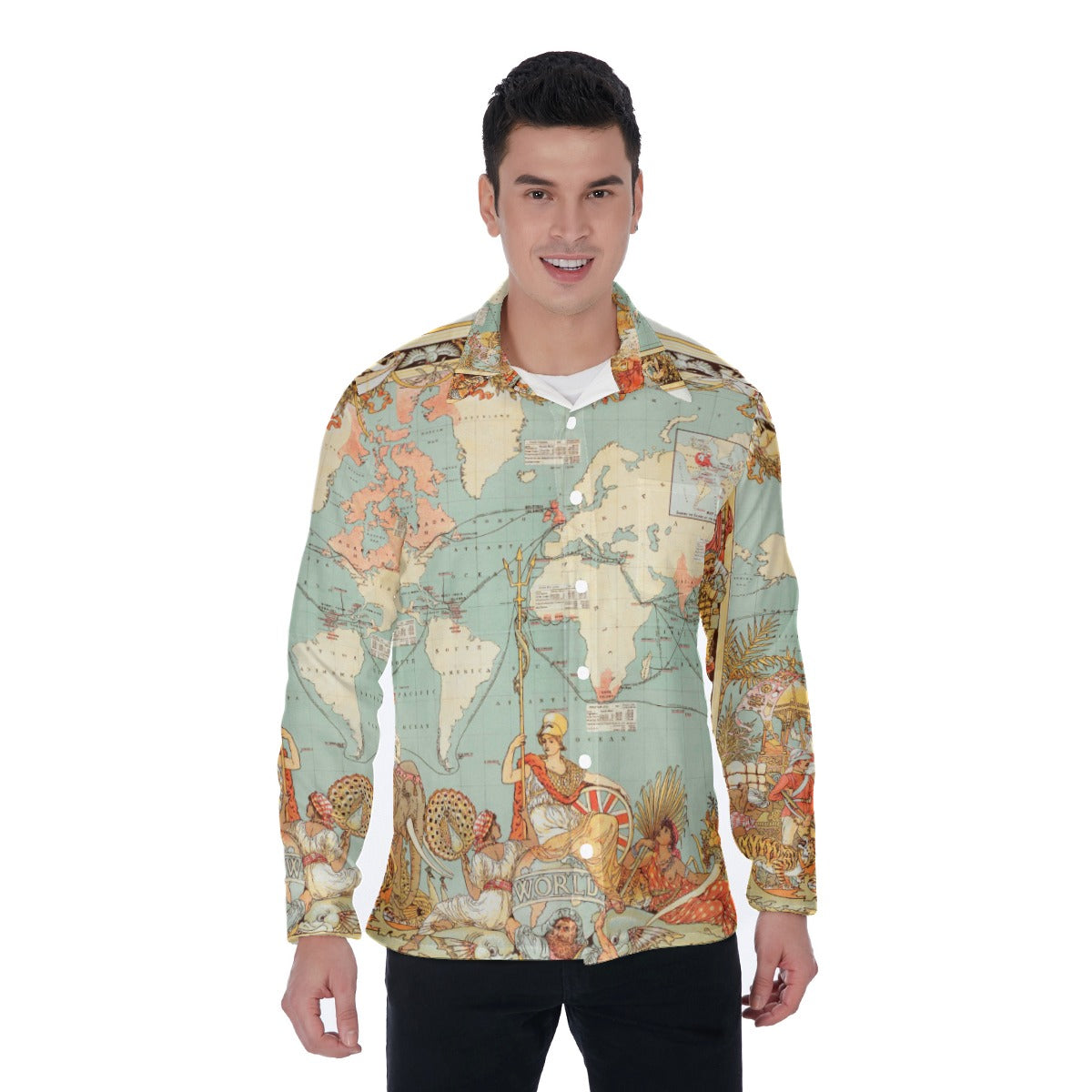 2. British Empire map  Men's Long Sleeve Shirt