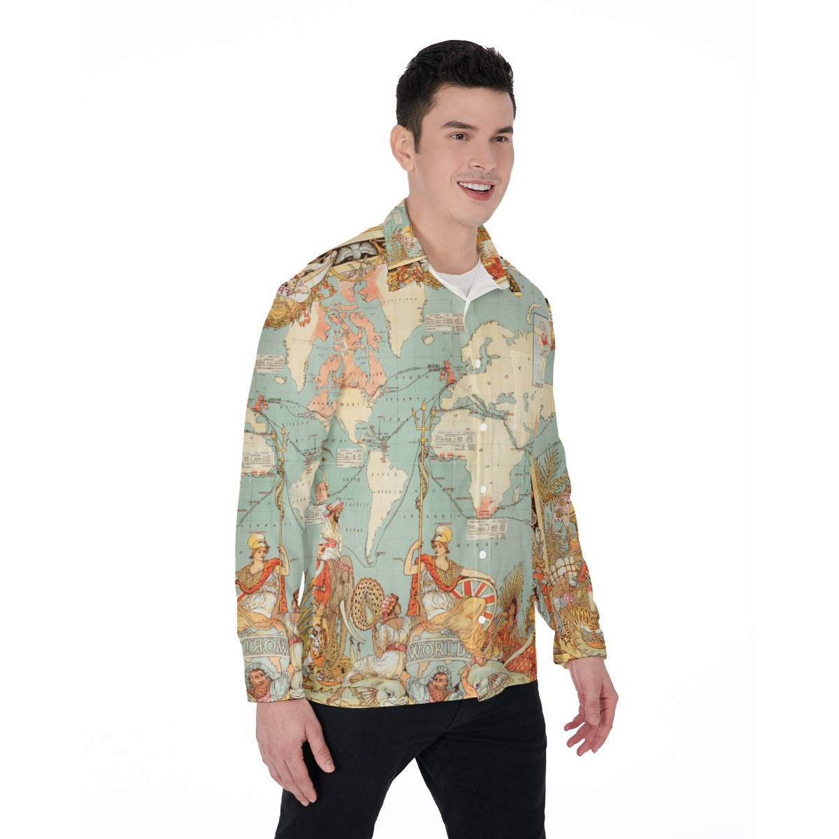 2. British Empire map  Men's Long Sleeve Shirt