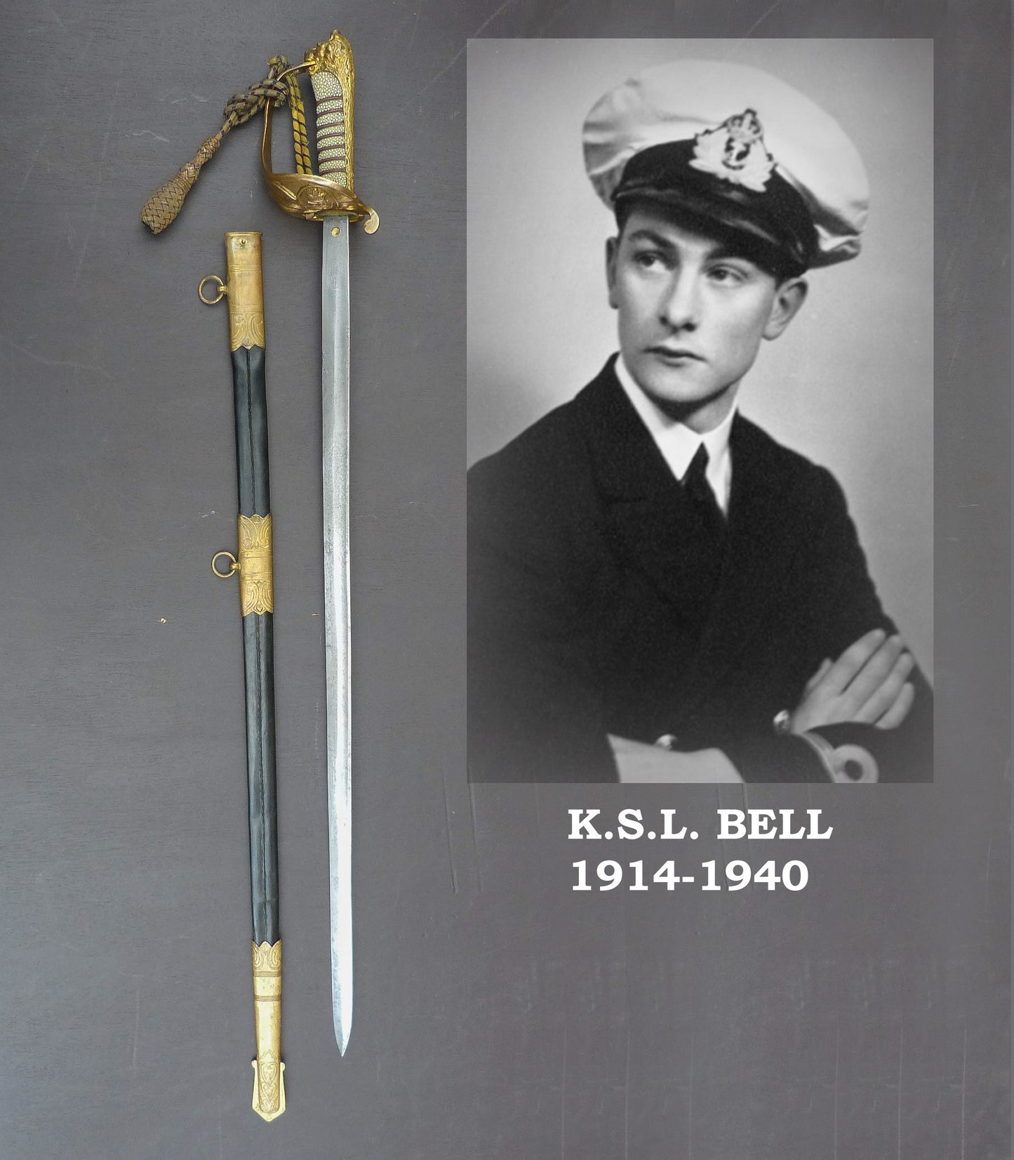 1846 Pattern Royal Navy Sword that belonged to Lt. Kenelm Bell. For sale