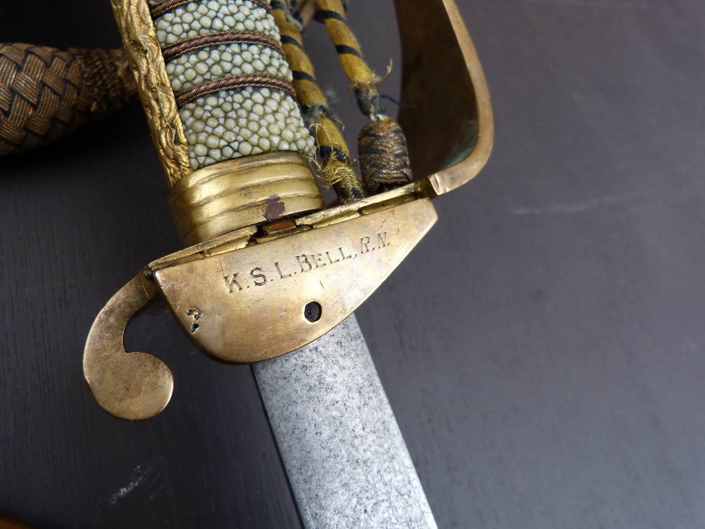 1846 Pattern Royal Navy Sword that belonged to Lt. Kenelm Bell. For sale